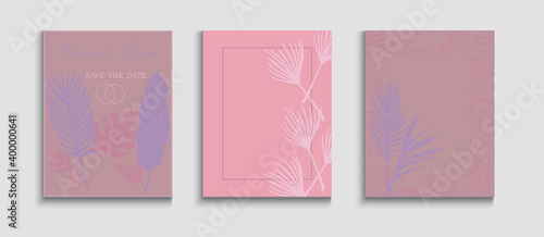 Abstract Trendy Vector Cards Set. Hand Drawn Elegant Background.
