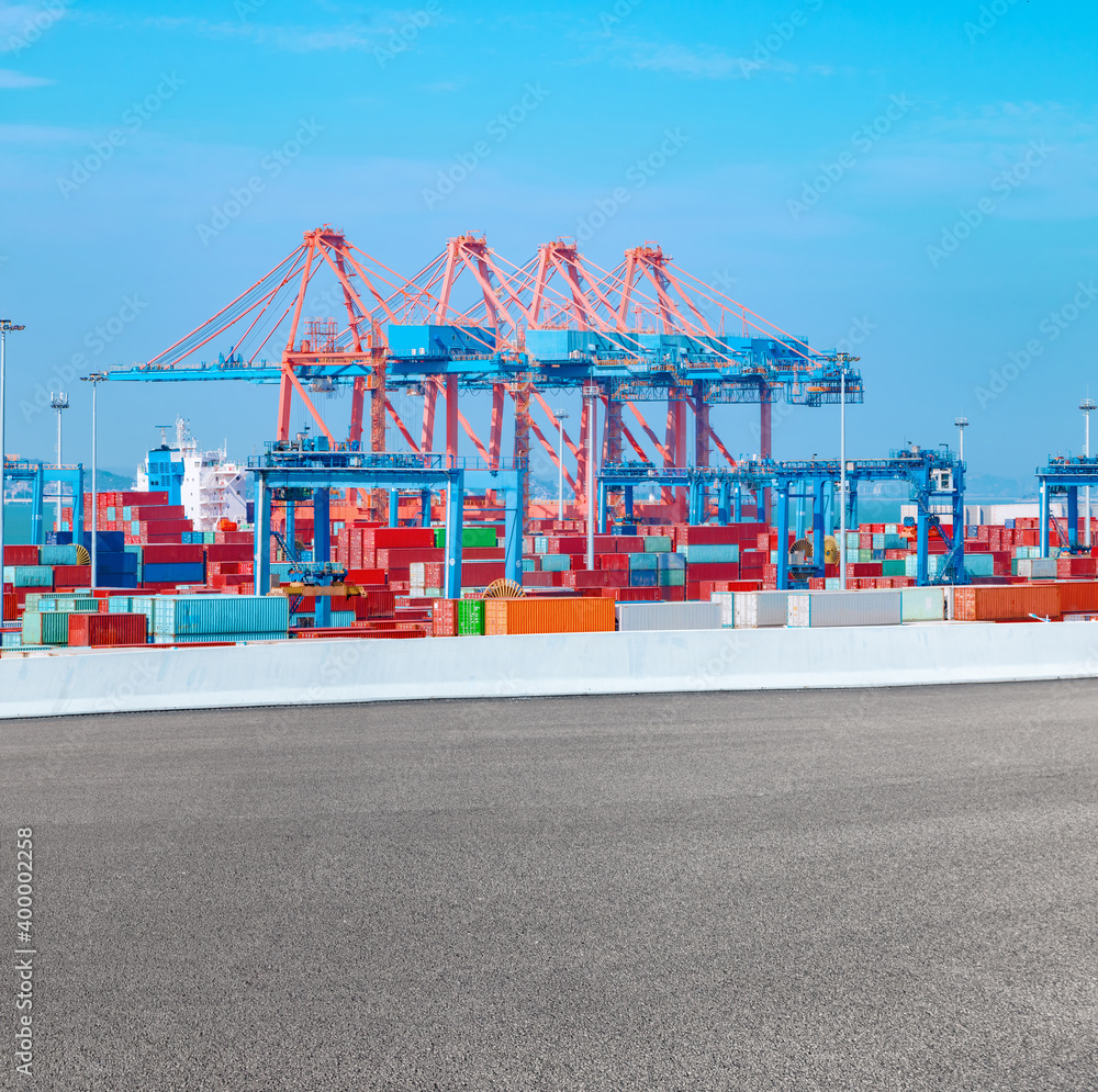 Container terminal. Freight transport. Container terminal. Freight transport.