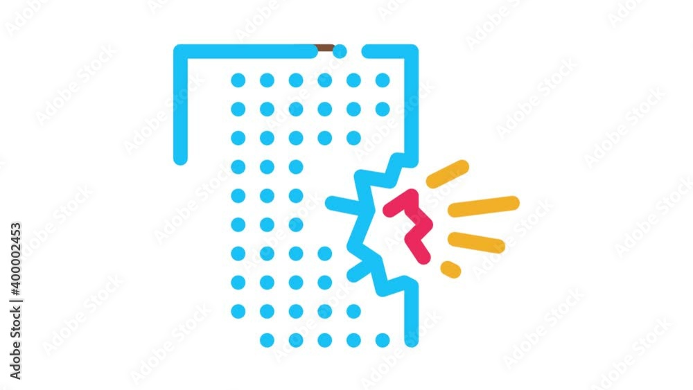 blow house collapse Icon Animation. color blow house collapse animated icon on white background blow house collapse Icon Animation. color blow house collapse animated icon on white background