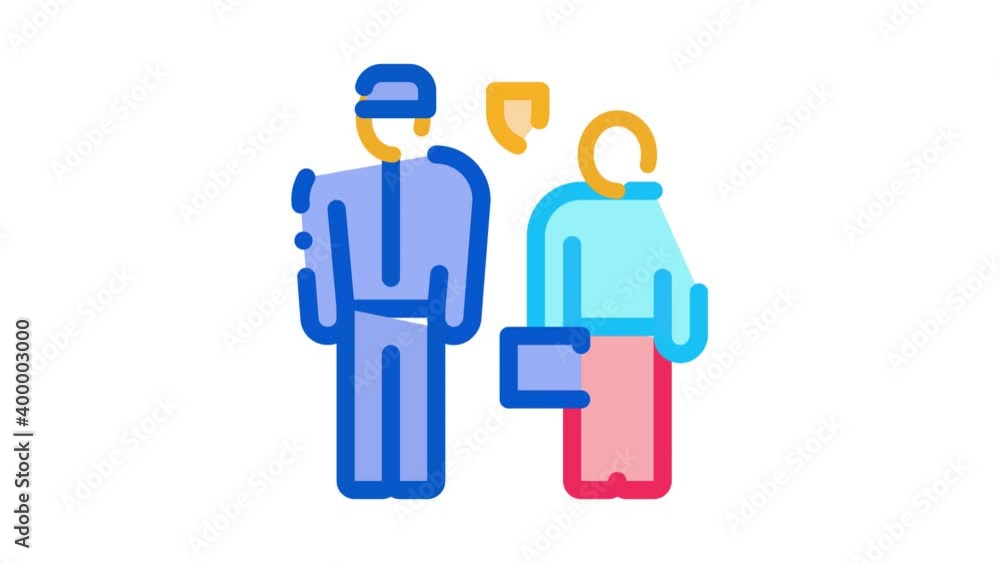 man with policeman Icon Animation. color man with policeman animated icon on white background man with policeman Icon Animation. color man with policeman animated icon on white background