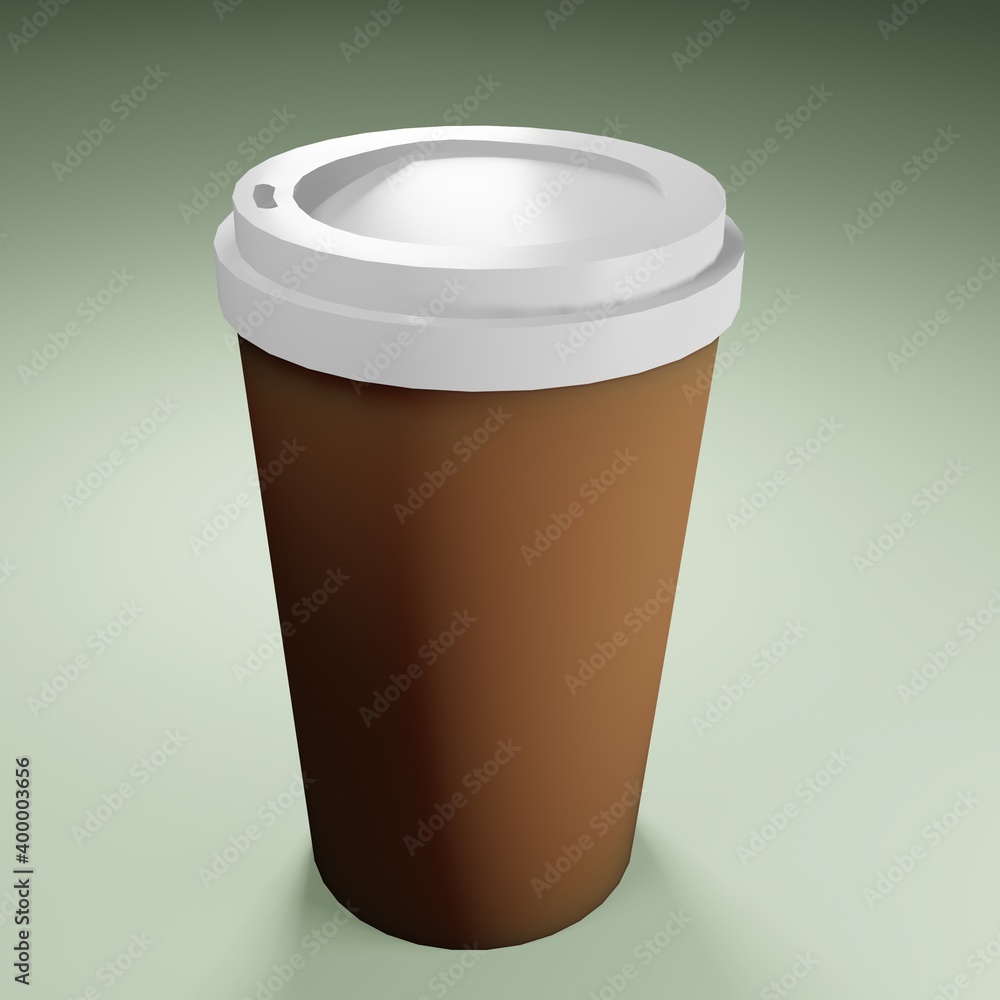 Volumetric 3D paper cup for hot drinks. Volumetric 3D paper cup for hot drinks.