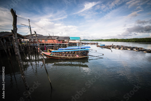 Tourist boat pier at Sam Chong Nuea Village  Phang Nga Province  Thailand