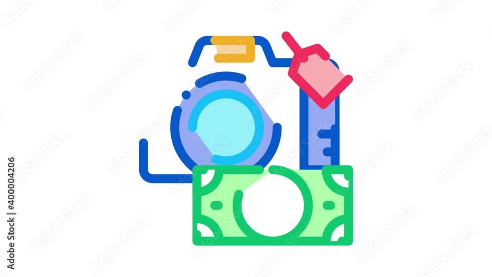 security deposit camera Icon Animation. color security deposit camera animated icon on white background security deposit camera Icon Animation. color security deposit camera animated icon on white background