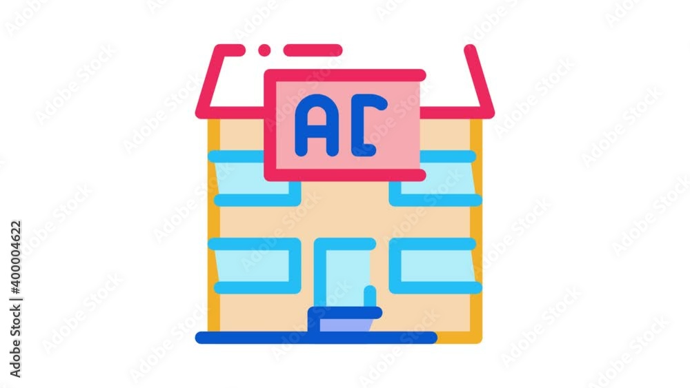 residential ad Icon Animation. color residential ad animated icon on white background residential ad Icon Animation. color residential ad animated icon on white background