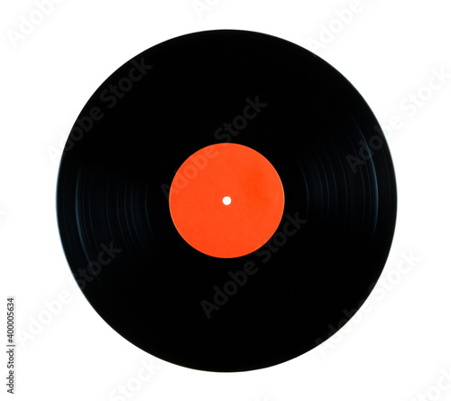 Gramophone vinyl record isolated at the white background with clipping path