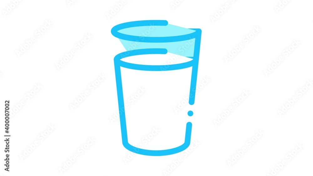 glass of milk Icon Animation. color glass of milk animated icon on white background glass of milk Icon Animation. color glass of milk animated icon on white background