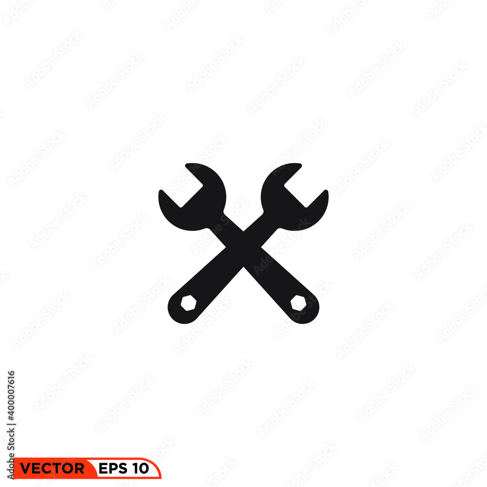 Icon vector graphic of wrench, good for template Icon vector graphic of wrench, good for template