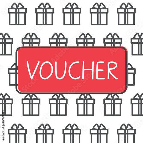 voucher concept on gift pattern- vector illustration photo