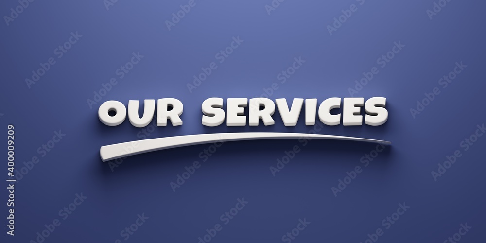 Our Services Writing. 3D Render Illustration banner