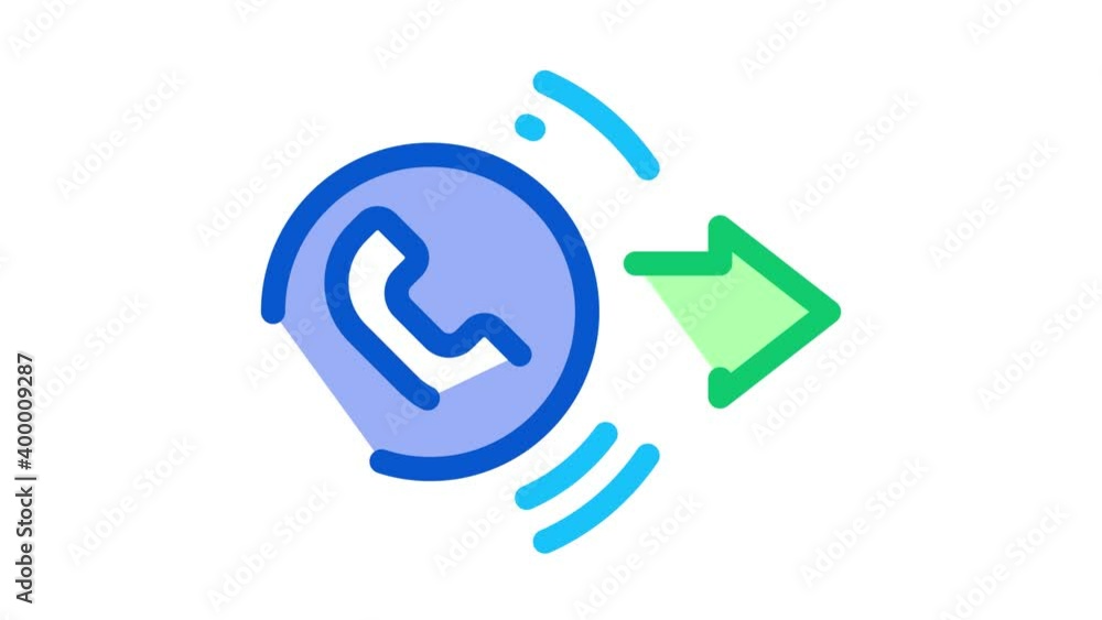 Outgoing Call Service Icon Animation Color Outgoing Call Service