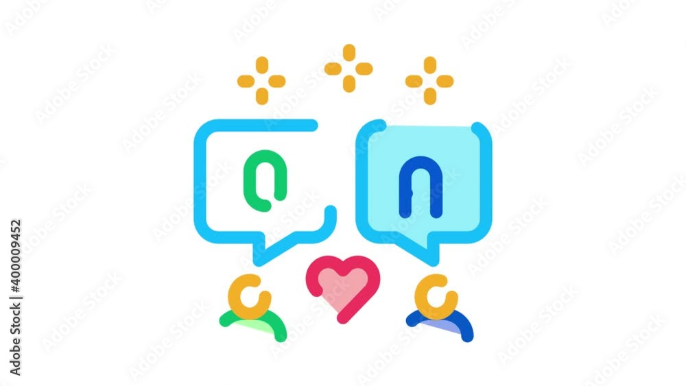 people love dialogue Icon Animation. color people love dialogue animated icon on white background people love dialogue Icon Animation. color people love dialogue animated icon on white background