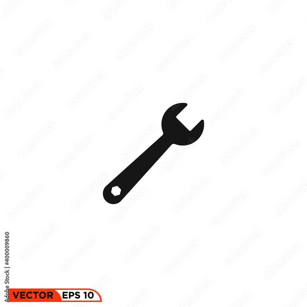 Icon vector graphic of wrench, good for template Icon vector graphic of wrench, good for template