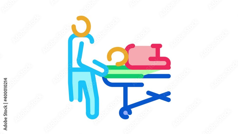 nurse takes patient on gurney Icon Animation. color nurse takes patient on gurney animated icon on white background nurse takes patient on gurney Icon Animation. color nurse takes patient on gurney animated icon on white background