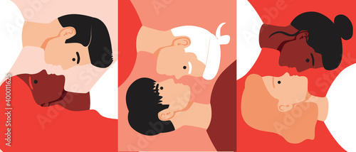 Different couple isolated as LGBTQ concept, multicultural couple, flat vector stock illustration, different age, ethnic group