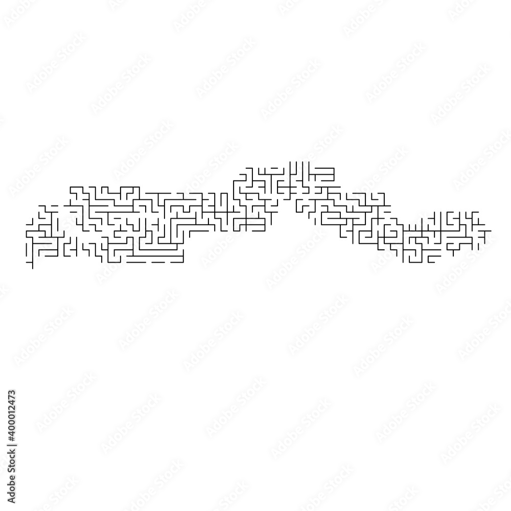 Gambia map from black pattern of the maze grid. Vector illustration. Gambia map from black pattern of the maze grid. Vector illustration.