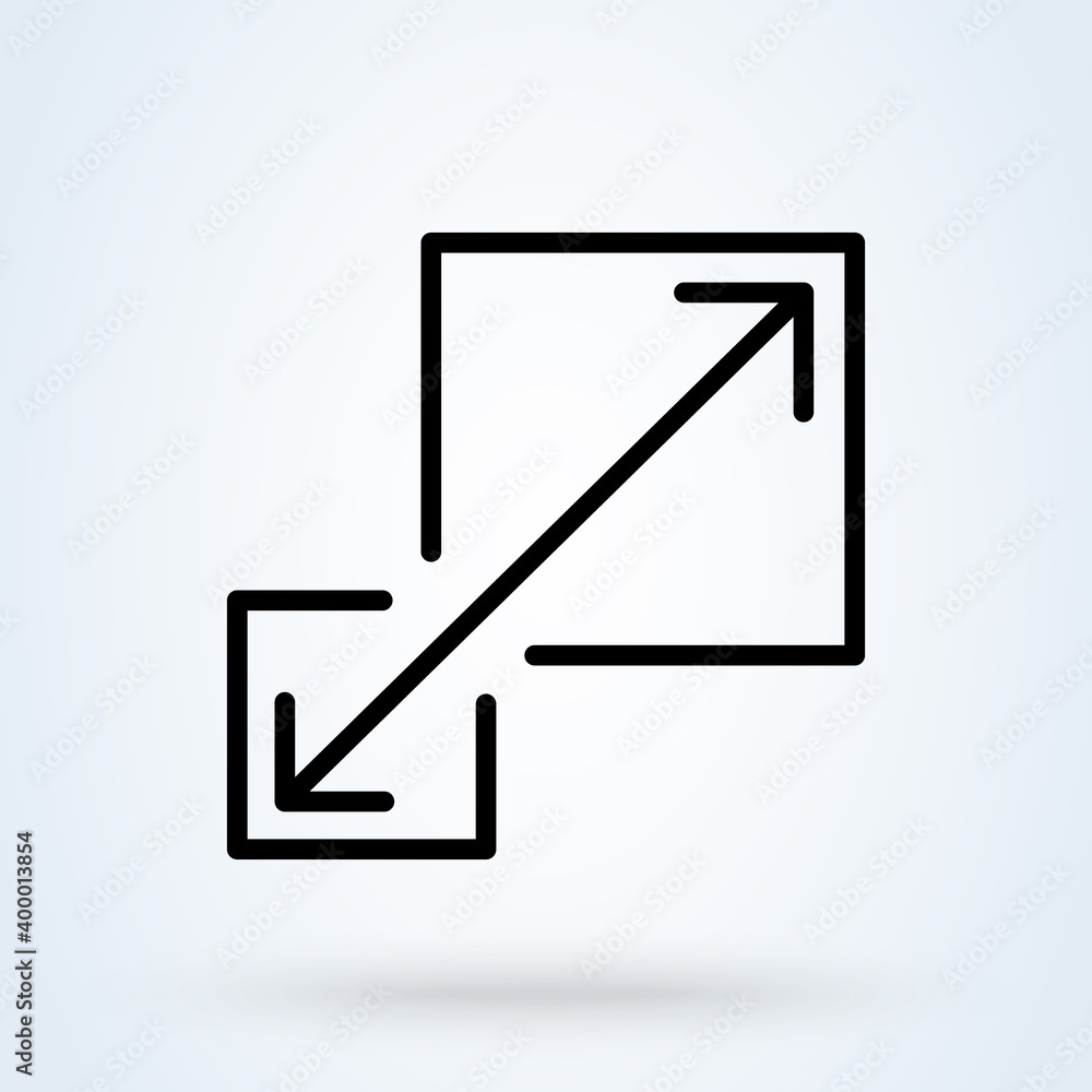 Scalability or scalable system line sign icon or logo. Scalability concept. Scalable or resize window app illustration. Scalability or scalable system line sign icon or logo. Scalability concept. Scalable or resize window app illustration.