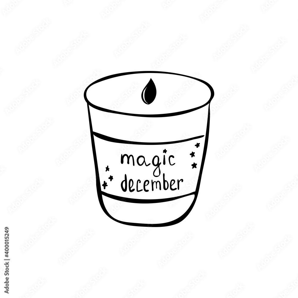 Magic aroma candle. Candle icon. Candlelight design. vector graphics are drawn by hand, doodles, on a white background for the design of cards, labels Magic aroma candle. Candle icon. Candlelight design. vector graphics are drawn by hand, doodles, on a white background for the design of cards, labels
