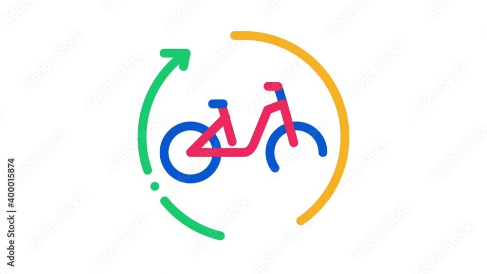 bike sharing services rental Icon Animation. color bike sharing services rental animated icon on white background bike sharing services rental Icon Animation. color bike sharing services rental animated icon on white background