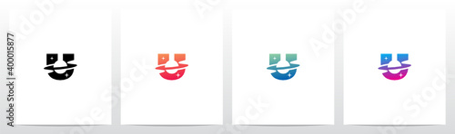 Saturn Planet On Letter Logo Design U