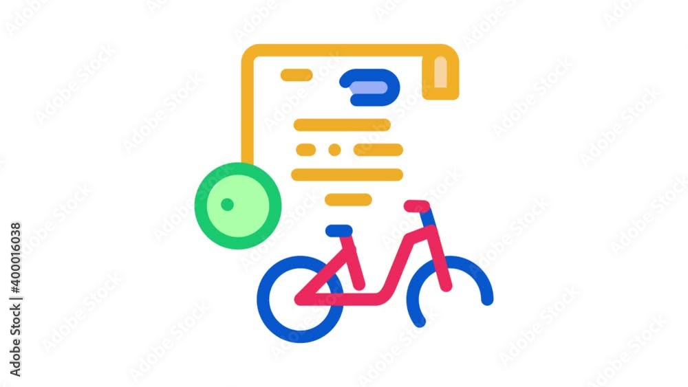 contract for temporary use of bicycle Icon Animation. color contract for temporary use of bicycle animated icon on white background contract for temporary use of bicycle Icon Animation. color contract for temporary use of bicycle animated icon on white background