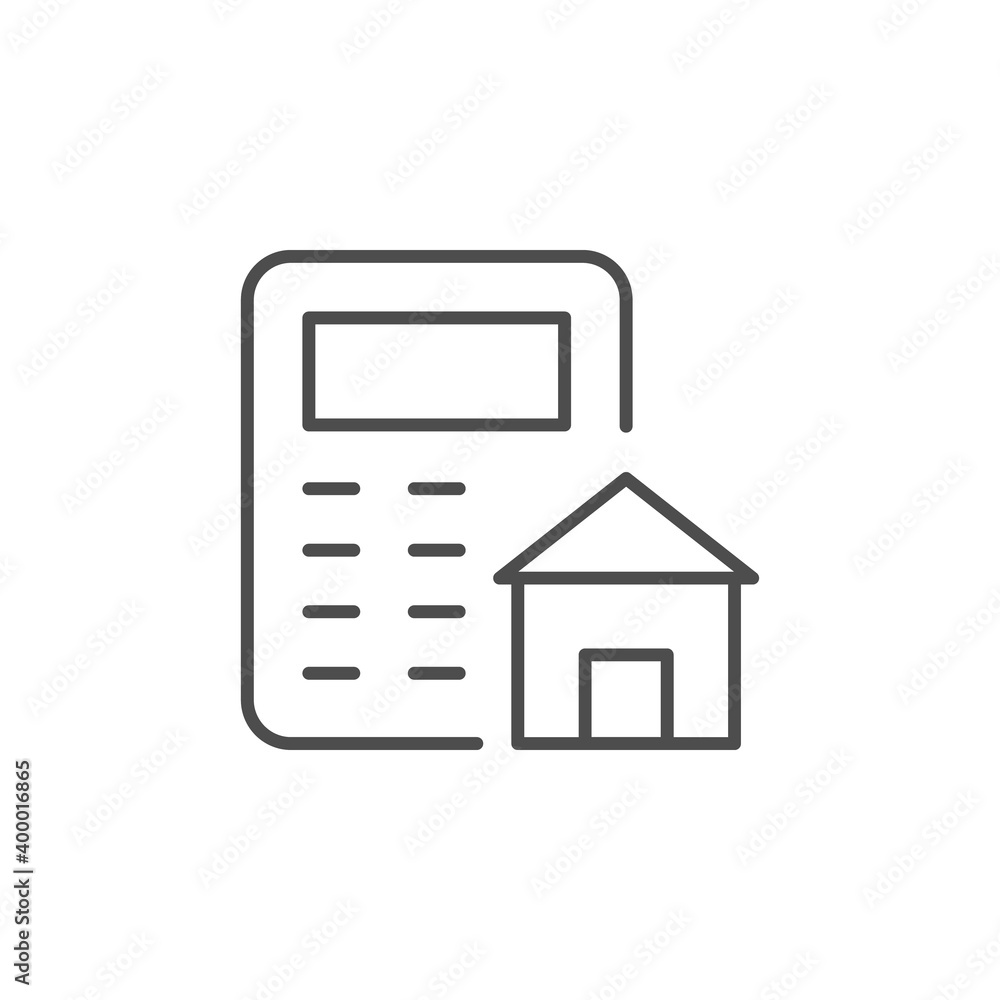 House calculating line outline icon House calculating line outline icon