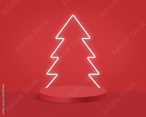 Empty cylinder podium on minimal background. Abstract minimal scene with geometrical forms. Design for product presentation. 3d vector illustration. 