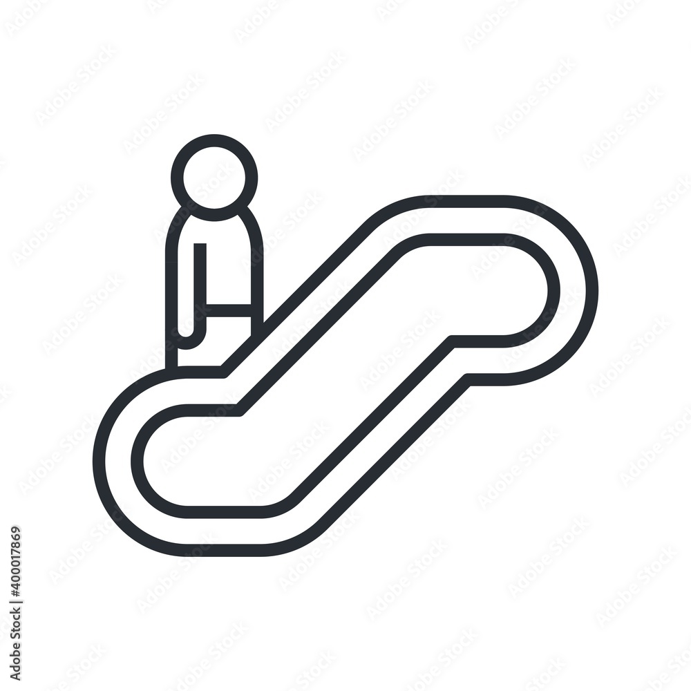 Escalator icon in flat design style. Flat vector illustration. Escalator icon in flat design style. Flat vector illustration.