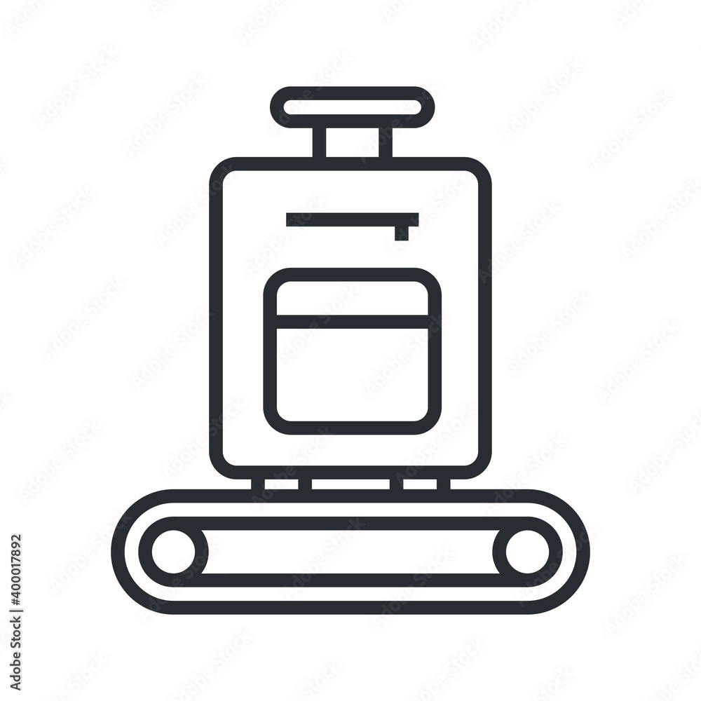 Airport baggage claim icon. Conveyor belt symbol. Airport baggage claim icon. Conveyor belt symbol.