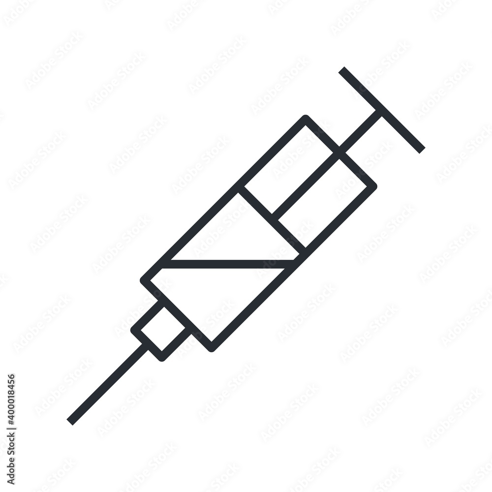 Syringe icon in flat design style. Syringe icon in flat design style.