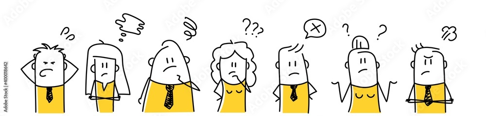 © Anna - Funny stick figures with different emotions.