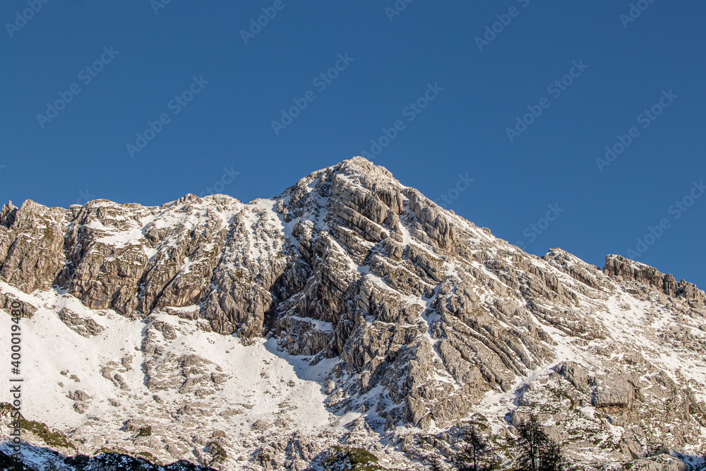 High mountains in Julian alps, winter time