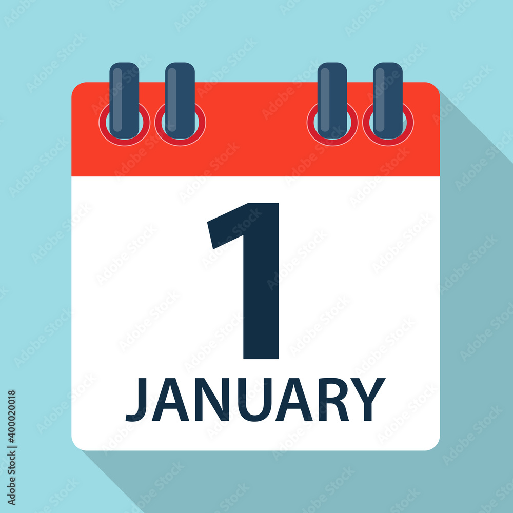 1 January Calendar Icon. Vector Illustration EPS10 1 January Calendar Icon. Vector Illustration EPS10