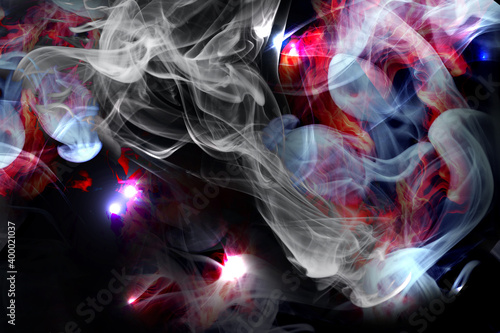 Red black white abstract  wavy smoke background design