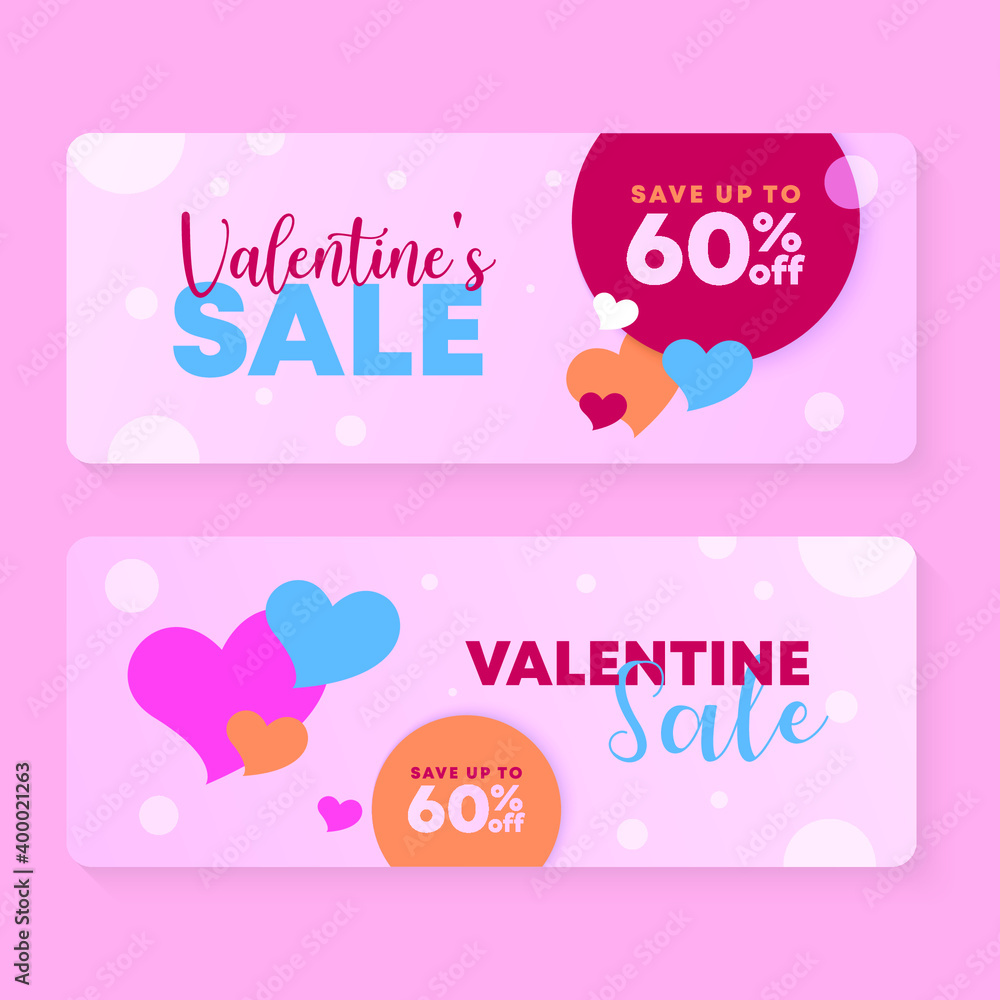 Valentine's day sale banner vector Valentine's day sale banner vector