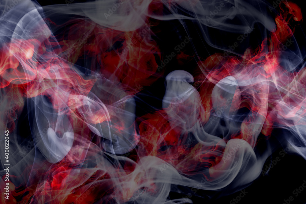 Fototapeta premium Red black abstract light smoke background