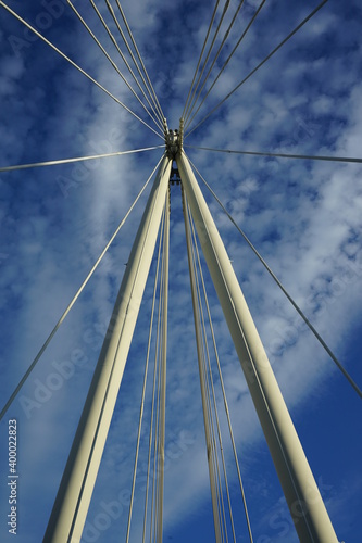 suspension bridge under blue sky