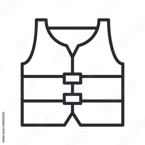 Yellow life jacket vector isolated on white background. Life west symbol.