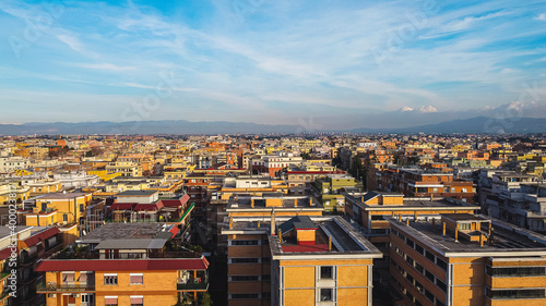 Canvas Print The Centocelle district seen in flight from the drone