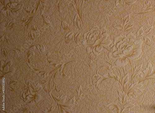 texture-light wallpaper on the wall with flowers