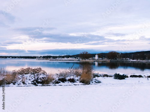 Winter Lake Scene  Boyne City  Michigan  Winter