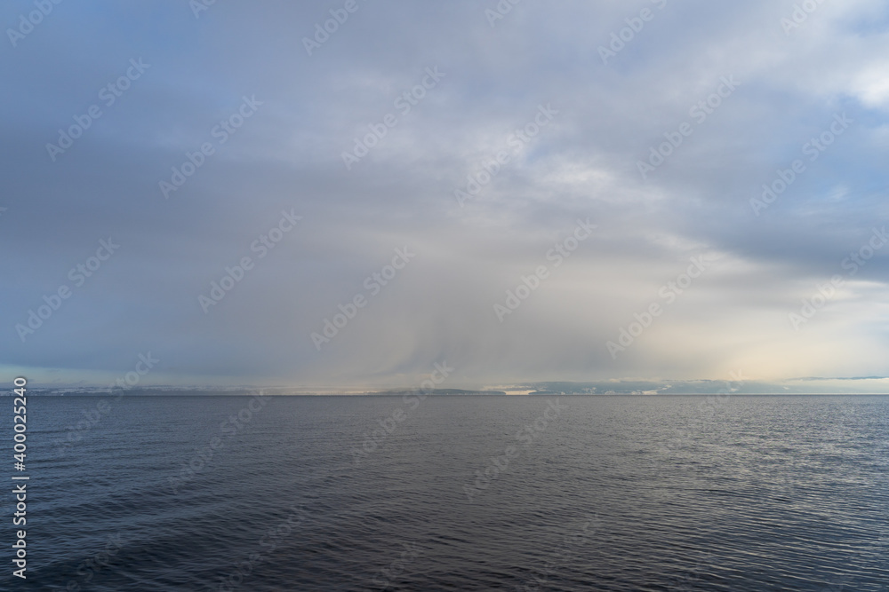 clouds over the lake
