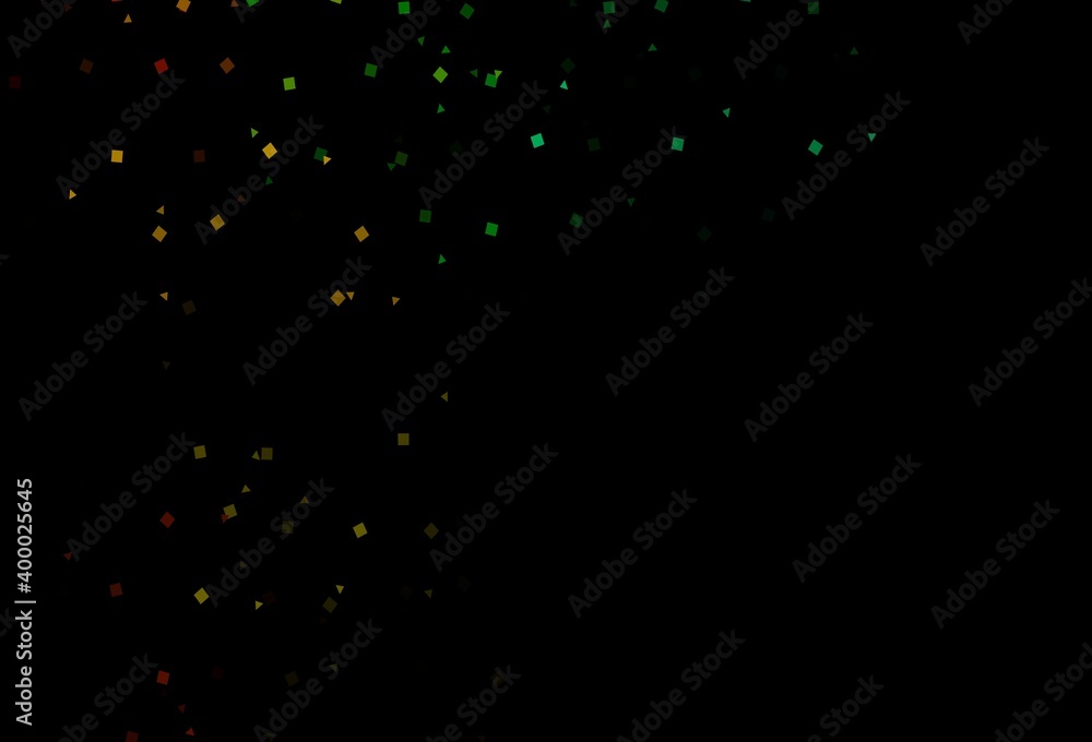 Dark Multicolor, Rainbow vector background with triangles, circles, cubes.