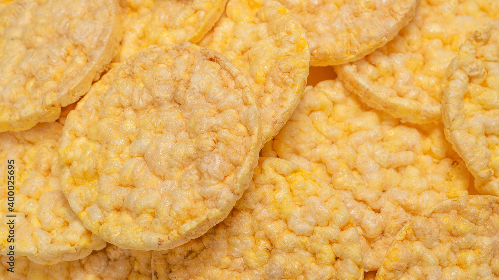 Rice wafers background, top view. Rice wafers background, top view.