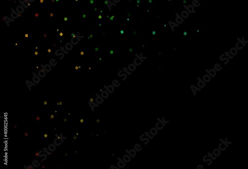 Dark Multicolor, Rainbow vector background with triangles, circles, cubes.