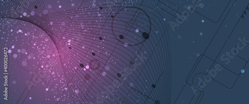 Quantum processing. Deep learning artificial intelligence. Future new technology  for business or science presentation
