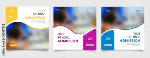 School education admission social media post and web banner template