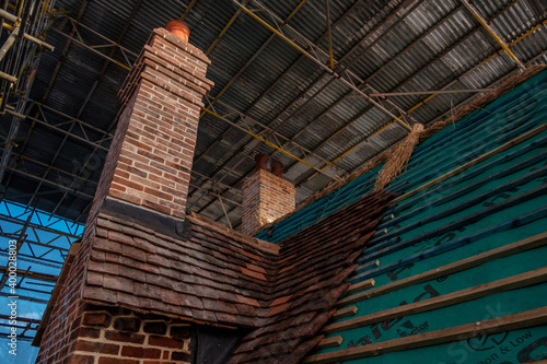 Master craftsman, rebuilding a listed building with hand made materials