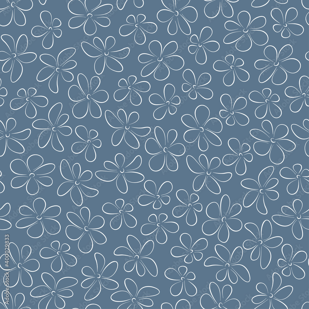 Simple flowers. Floral seamless pattern.
Simple flowers. Floral seamless pattern.