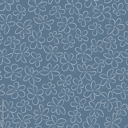 Simple flowers. Floral seamless pattern. 
