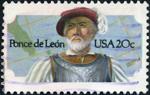 Obraz na plátně USA - 1982: shows Portrait of Juan Ponce de Leon (1527-1591), 1982